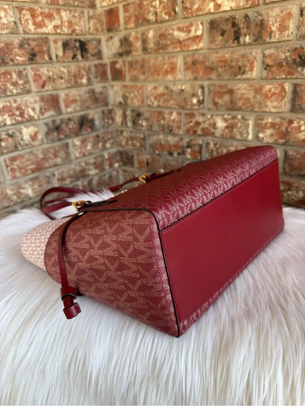 Michael Kors Two-Tone Red Signature Tote